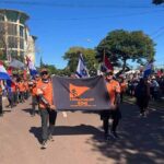 Desfile cívico militar por los 52 años de la ciudad de Saltos del Guairá