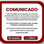 Amplian plazo para presentación de Balance Comercial e Industrial en Hernandarias