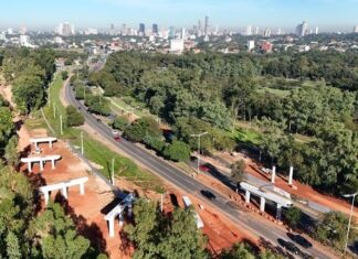 Viaducto del Corredor Vial Las Residentas, financiado por Itaipú, va cobrando forma