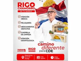 Rigo Chamorro brindará jornada de asistencia comunitaria este sábado en el Km 9 ½ Acaray de CDE