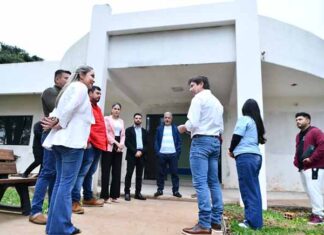 Verifican avance de obras del futuro Espacio TEA en San Alberto, financiado por Itaipú